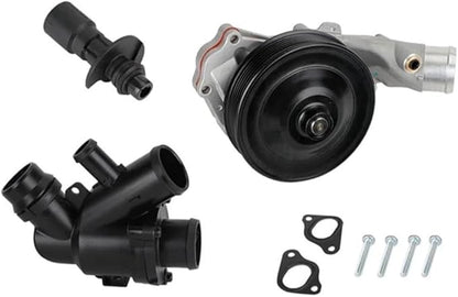 Complete Water Pump Kit with Thermostat Bolts Gaskets for Jaguar F-Pace F-Type Land Rover Range Rover V8 5.0L 2010-2018 LR010801 LR035124
