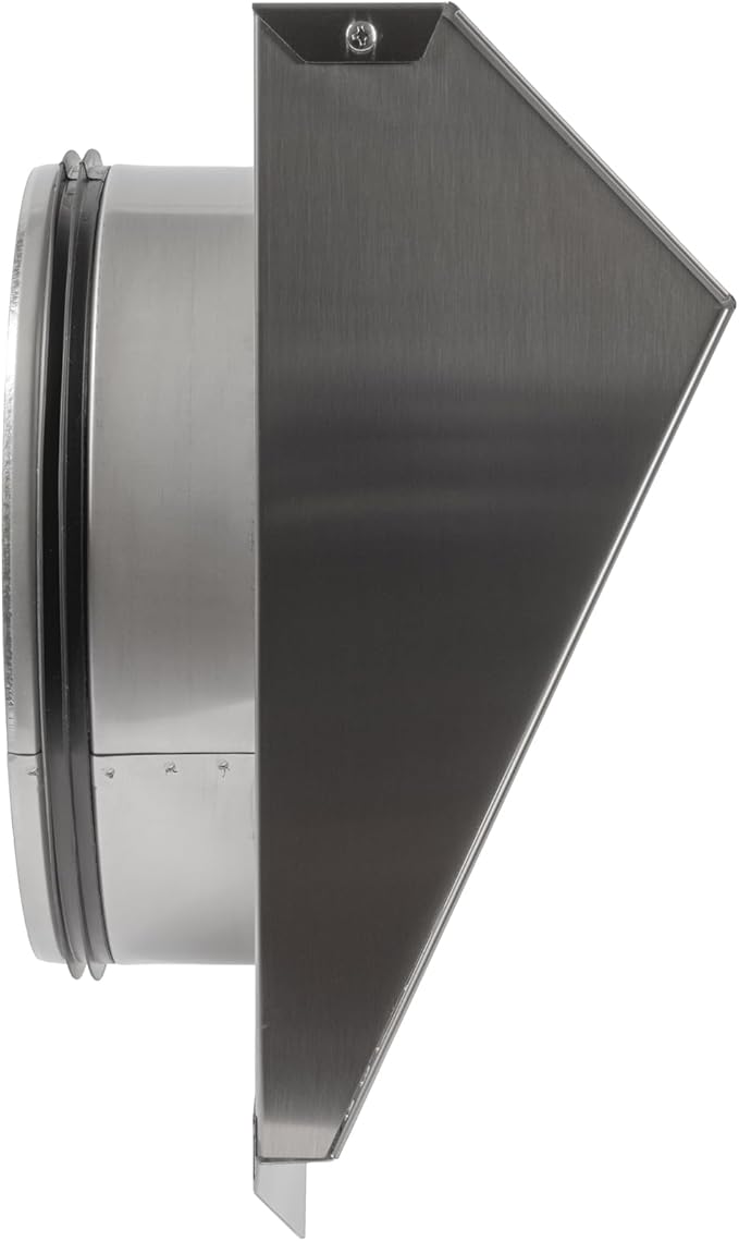 Vent Systems 10" Inch Exhaust Vent Cover with Rubber Gasket - Stainless Steel - Robust Weatherproof Outdoor Air Exhaust Box - Duct or Surface Mounting - Rain and Snow Protection