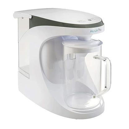 AquaTru Carafe Countertop Water Purifier | Compact 4-Stage Reverse Osmosis System with Glass Carafe Removes 84 Contaminants Including Forever Chemicals, Lead & Fluoride | No Plumbing