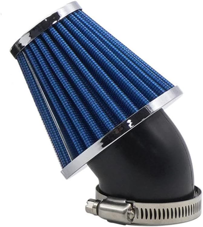 High Performance 48mm Motorcycle Air Filter, Dirt Bike Air Filter Compatible with HONDA YAMAHA SUZUKI ATV SSR TTR Dirt Bike, Inlet ID 48mm-Blue