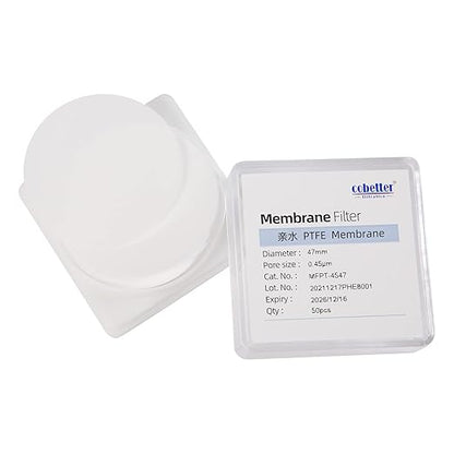 100 Pieces/Pack PTFE Disc Membrane Filters Hydrophilic 47mm Diameter 0.22µm Pore Size