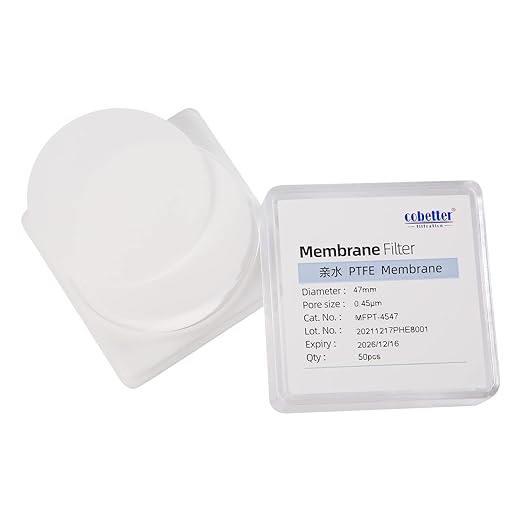 100 Pieces/Pack PTFE Disc Membrane Filters Hydrophilic 47mm Diameter 0.22µm Pore Size