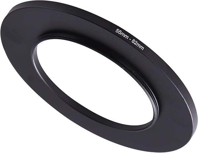 55-82mm Step-Up Ring Adapter, 55mm to 82mm Step Up Filter Ring for 55mm Lens Mount 82mm for DSLR Lenses and ND UV CPL IR Filters （55-82mm）