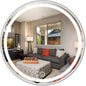 Round Waterproof LED Bathroom Wall Makeup Mirrors with White Light Sensor Touch Control and Demister Pad (Color : with Frame Size : 70cm) (Without Frame 80cm)