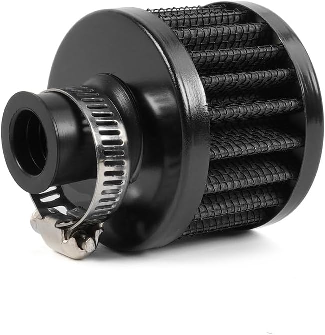 MUGE RACING 2Pcs Air Filter Cold Air Intake Filter Breather 12mm Valve Cover Breather Filter For Car and Motorcycle(Black)