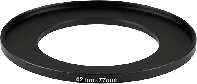 52-77mm Metal Step-Up/Down Ring Adapter Compatible with Mirrorless Cameras DSLR Lens, UV CPL ND Filter Thread Converter, Black