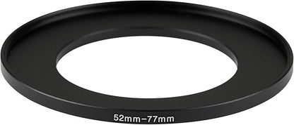 52-77mm Metal Step-Up/Down Ring Adapter Compatible with Mirrorless Cameras DSLR Lens, UV CPL ND Filter Thread Converter, Black