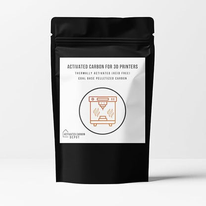 Pellet Carbon for 3D Printing & Laser Fume Filtration | Activated Carbon Depot | Low-Dust 3D Printer Filter Replacement Media | Thermally Activated 4MM Pelletized Carbon (6, Pounds)