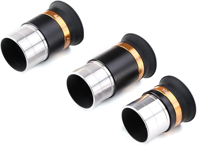 Wide Angle Aspheric Eyepiece Set - 1.25 inch - Upgraded with Soft Eyecup [4mm, 10mm, 23mm]