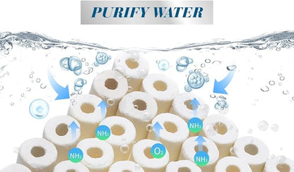ALEGI Aquarium Premier Bulk Bio Ceramic Rings Filter Media for Fresh Water, Sea Water Fish Tank Canister Filter,Koi Fish Pond Reef Filter (2 lbs)