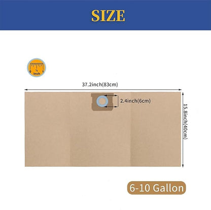 Pack14 DXVA19-4101 Vacuum Bags for DEWALT 6 to10 Gallon Shop Vac - Dust Collection Bags with Filter for DXV06P DXV09P DXV10P & Vacmaster VHBM,Replacement Parts BM08 Accessories Kit