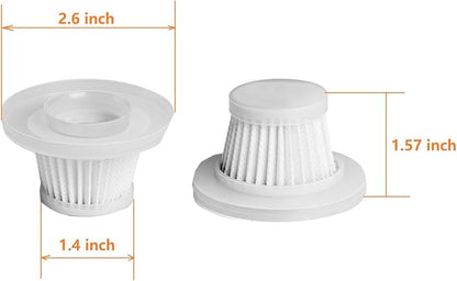 Hepa Filters Replacement compatible with UPFOX Car Vacuum Portable Cordless, Filters for LIPWUS Portable Mini Car Vacuum, 3pack Washable Filters Works on Absob AB-105 Handheld Vac.