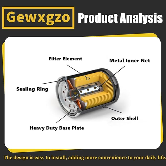 52114 Hydraulic Oil Filter Compatible with Hydro-Gear ZT-2800 ZT-3100 ZT-3200 3400 3600 Transaxles Replaces for To-ro 109-3321 Gravely 21545100 Bad-Boy 063-1050-00 (black-2)