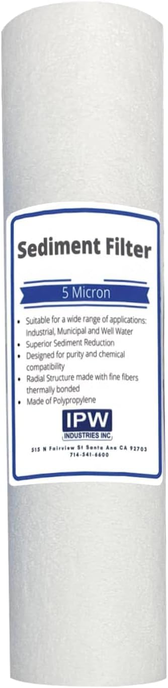 Pack of 1 Compatible Replacment filter set for GE GXWH04F GXWH20F GXWH20S GXRM10 GX1S01R Compatible Filters, 5 Micron Water Filter Cartridges by IPW Industries Inc.