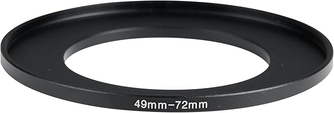 49-72mm Metal Step-Up Ring Adapter Compatible with Mirrorless Cameras DSLR Lens, UV CPL ND Filter Thread Converter, Black