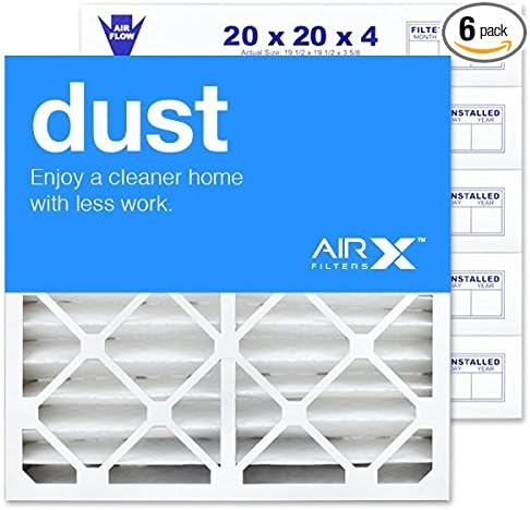 AIRx Filters Dust 20x20x4 Air Filter MERV 8 Replacement for White Rodgers FR1600M-108 FR1600M-111 to Fit Media Air Cleaner Cabinet White Rodgers ACM1600M, 6-Pack