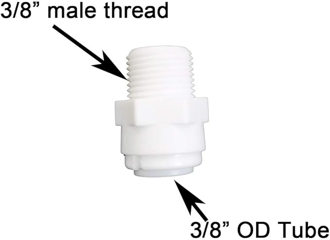 YZM Tube Quick Connector fittings Water Purifiers Filters Reverse Osmosis Systems accessories set of 5 (straight,3/8" Male x 3/8" OD tube)