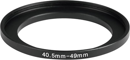 40.5-49mm Metal Step-Up Ring Adapter Compatible with Mirrorless Cameras DSLR Lens, UV CPL ND Filter Thread Converter, Black
