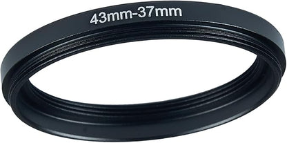 43mm to 37mm Step Up Ring Filter Adapter Black Metal Step up Adapter Rings Compatible with All Brand UV CPL ND Camera Lens Filter Step Down Ring (43mm-37mm)