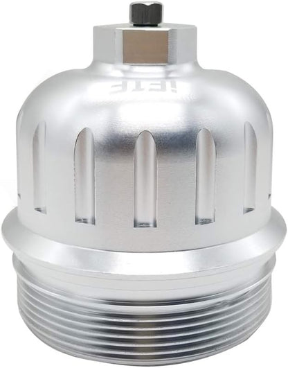 iFJF 134001 Fuel Filter Housing Cap Replacement for 2017-2024 GM Duramax 6.6L L5P Chevy Silverado/GMC Sierra 2500HD 3500HD Billet Aluminum with Drain Plug