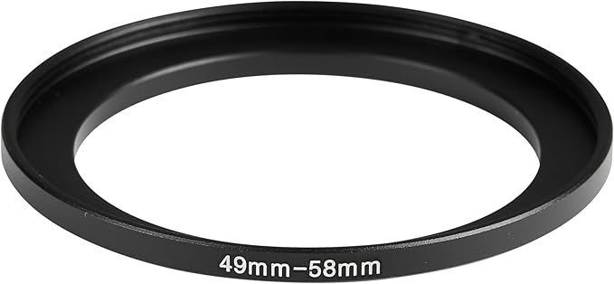 49-58mm Metal Step-Up Ring Adapter Compatible with Mirrorless Cameras DSLR Lens, UV CPL ND Filter Thread Converter, Black