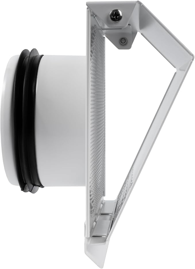 Vent Systems 4" Inch Air Supply Vent Cover with Rubber Gasket - White Galvanized Steel - Robust Weatherproof Outdoor Air Intake Box - Duct or Surface Mounting - Rain and Snow Protection