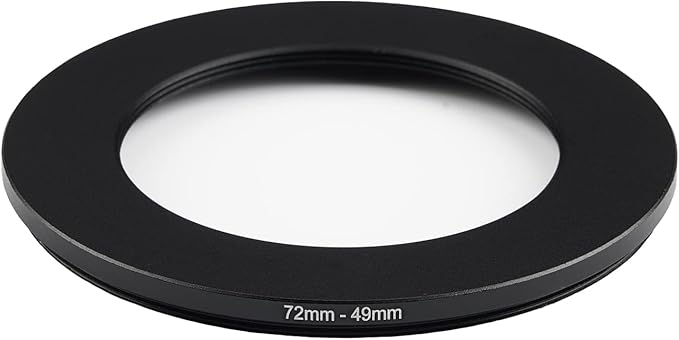 72mm Lens to 49mm Camera Lens Adapter 72mm to 49mm Step Down Ring Adapter Ring for All Brands of UV ND CPL, with Premium Lens Wiping Cloth 2 Pack (72mm-49mm)