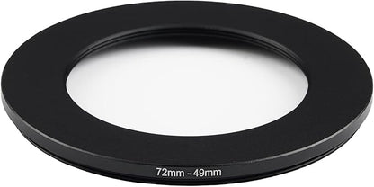 72mm Lens to 49mm Camera Lens Adapter 72mm to 49mm Step Down Ring Adapter Ring for All Brands of UV ND CPL, with Premium Lens Wiping Cloth 2 Pack (72mm-49mm)