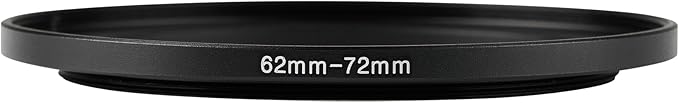 62-72mm Metal Step-Up/Down Ring Adapter Compatible with Mirrorless Cameras DSLR Lens, UV CPL ND Filter Thread Converter, Black