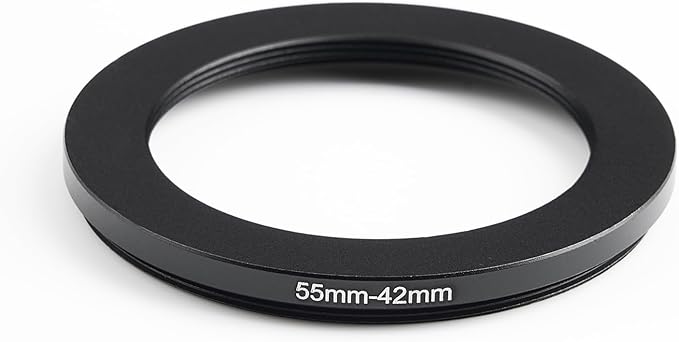 55mm to 42mm Step-Down Ring Filter Adapter,for All Brands UV ND CPL, Metal Ring Step-Down Rings Adapter Filter (55mm-42mm)