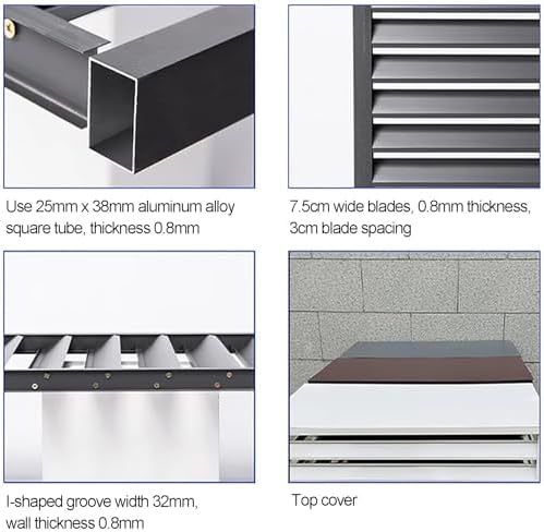 Outdoor Air Conditioner Cover Aluminum Decorative Fence Privacy Screen Protective Grilles for Heat Pumps Trash Can Enclosure Flower Stand Perfect for Concealing (Gray 100x50x70cm)