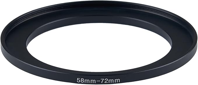 58mm Lens to 72mm Camera Lens Adapter 58mm to 72mm Step Up Ring Adapter Ring for All Brands of UV ND CPL, with Premium Lens Wiping Cloth 2 Pack (58mm-72mm)