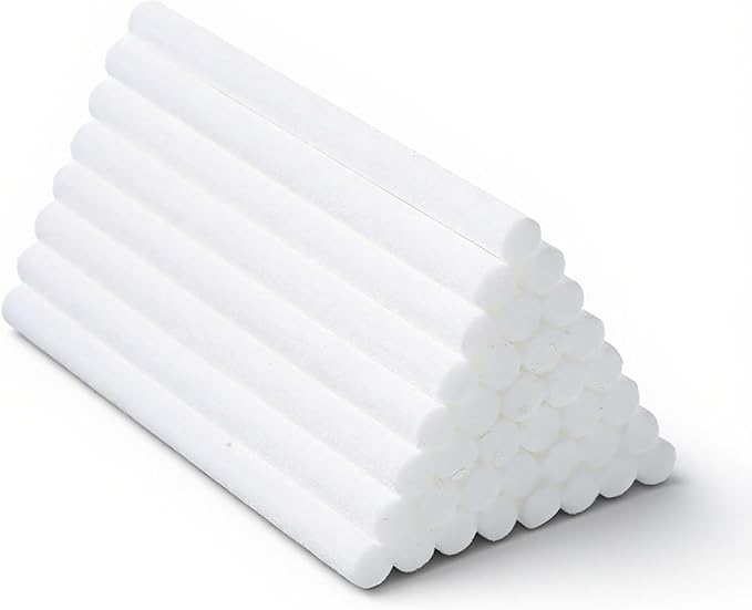 50PCS Humidifier Stick Filter Refill, 0.3"×4" Mini Air Diffuser Pure Wicks Universal Cotton Replacement Wicks for Small Portable Humidifier Diffuser in Office Bedroom Home