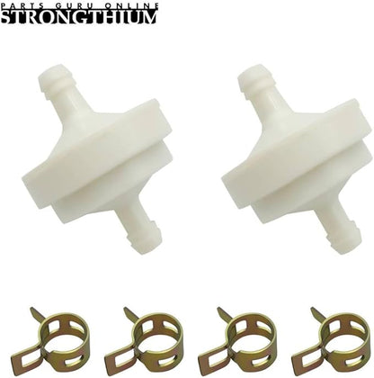 Strongthium Lawn Mower 1/4 Inch ID Inline Gas Fuel Filter Replacement for Briggs Stratton Craftsman Toro 394358s 56679 394358 394358B 7014359YP 56679MA x2 with Fuel Clamps x4