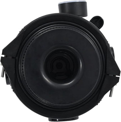vidaXL 4-way Multiport Valve for Pool Sand Filter - 1.5” Fitting Connectors, ABS Material, With Pressure Gauge - Top-mount - Easy-to-use Lever-action Handle - Black