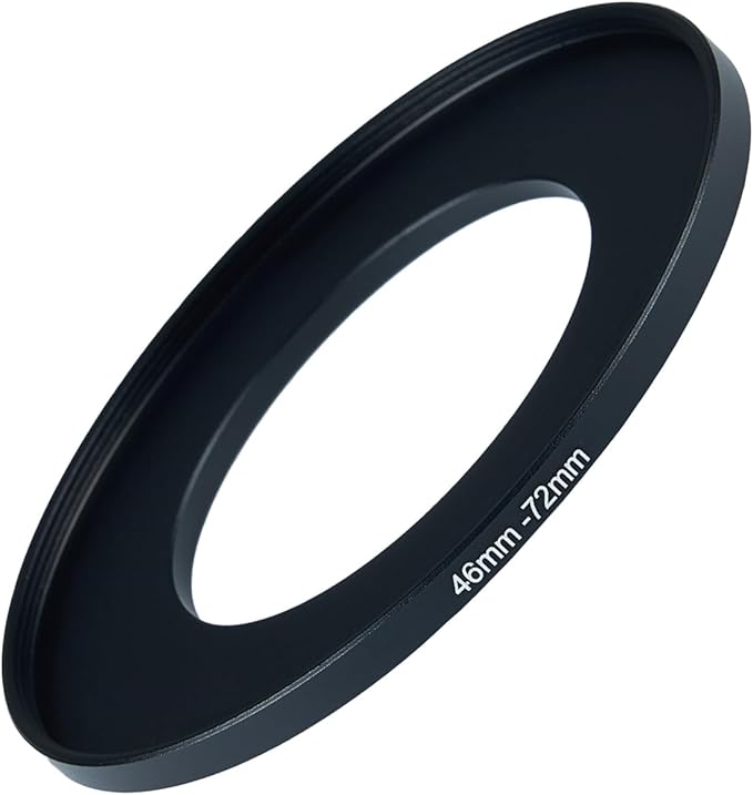 46mm to 72mm Step Up Ring Filter Adapter Black Metal Step up Adapter Rings Compatible with All Brand UV CPL ND Camera Lens Filter Step Down Ring (46mm-72mm)