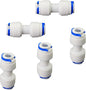 Water purifier adapter, 1/4 "FPT x 1/4" pipe quick connector, outer diameter 1/4 inch quick push plastic pipe connector, suitable for reverse osmosis filtration RODI system 5PC