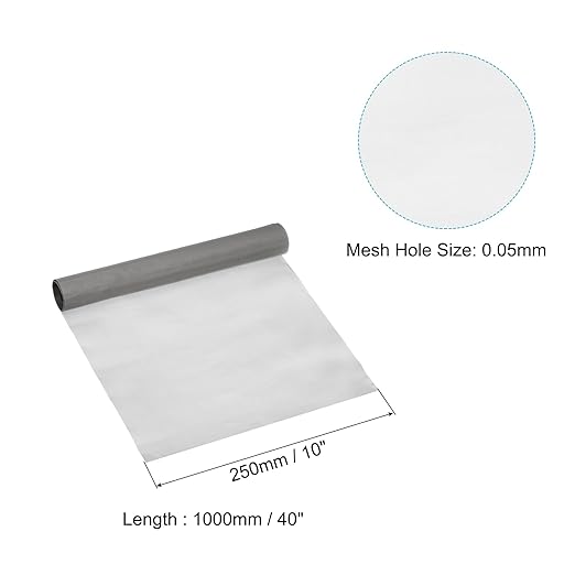 PATIKIL 40" L x 10" W Woven Wire Mesh, 300 Mesh 316L Stainless Steel Air Vent Filter Screen for Window Security Vent Cover Filtration Animals Fence