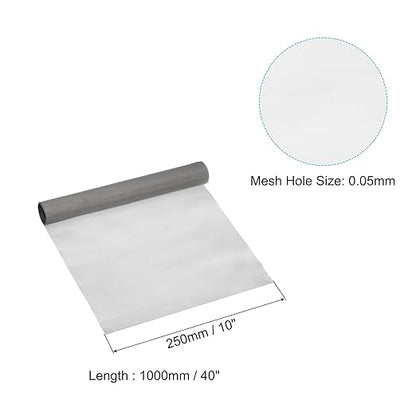 PATIKIL 40" L x 10" W Woven Wire Mesh, 300 Mesh 316L Stainless Steel Air Vent Filter Screen for Window Security Vent Cover Filtration Animals Fence