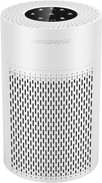 MEGAWISE Air Purifier for Home, Bedroom & Office, H13 True HEPA Filter, Smart Air Quality Sensor, Removes Dust, Smoke & Odors, Quiet Sleep Mode, Covers Up to 216 sq. ft.