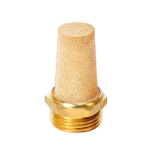 Beduan 3 Pcs Pneumatic Brass Exhaust Muffler Filter, 1/2" Male Thread Hex Sintered Silencer Air Line Fitting