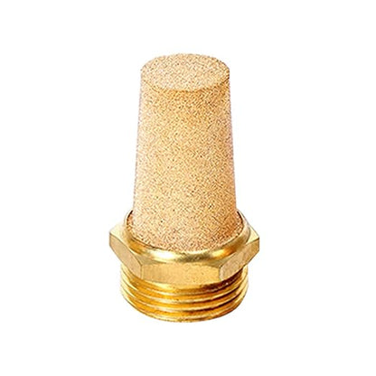 Beduan 3 Pcs Pneumatic Brass Exhaust Muffler Filter, 3/8" Male Thread Hex Sintered Silencer Air Line Fitting