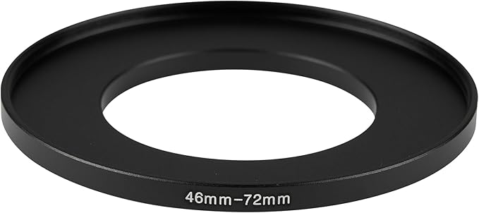 46-72mm Metal Step-Up Ring Adapter Compatible with Mirrorless Cameras DSLR Lens, UV CPL ND Filter Thread Converter, Black
