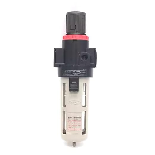 Compressed Air Pressure Filter Regulator Airtac BFR3000-C 3/8'' NPT 0-140 PSI Combo Piggybac Adjustable,Bracket,Gauge Semi-Auto Drain