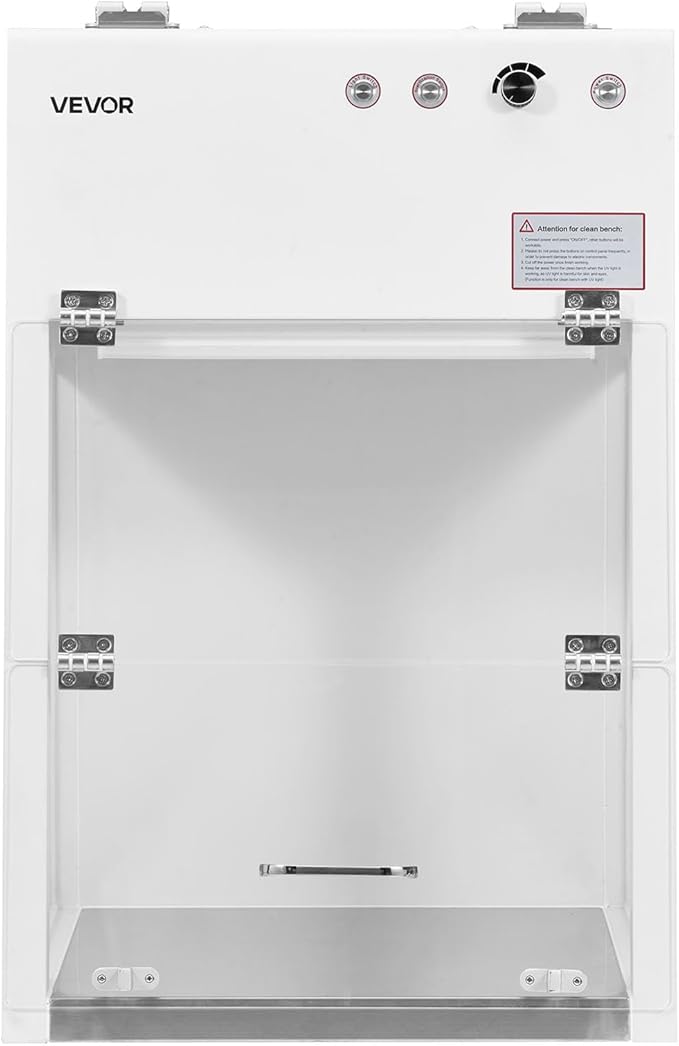 VEVOR Laminar Flow Hood, 20.08 x 20.47 x 23.62 inch Working Area Portable Clean Room, Meets ISO Class 5 Clean Room Standards, Adjustable, with HEPA-14 Filter and G1 Pre-Filter, for Laboratory Use