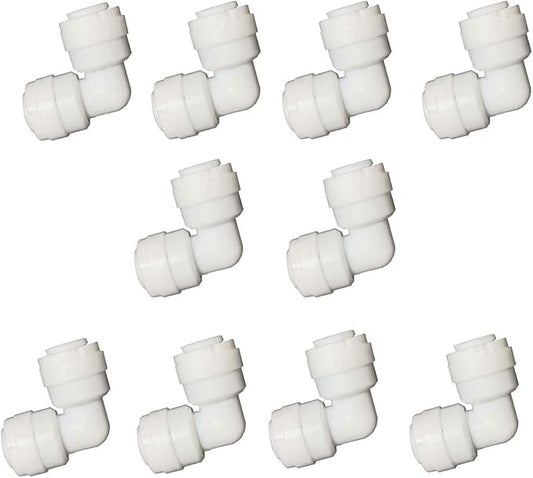YZM Quick Connect fittings RO Water Filters Pack of 10 (Elbow,3/8" Tube OD)