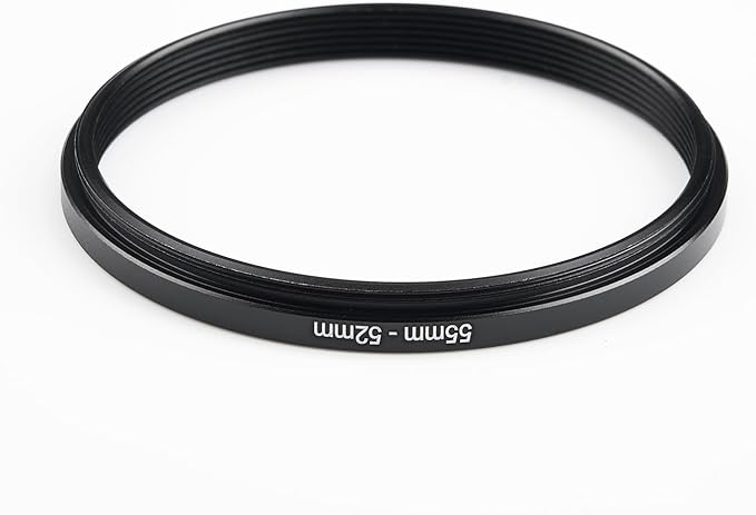 55mm to 52mm Step-Down Ring Filter Adapter,for All Brands UV ND CPL, Metal Ring Step-Down Rings Adapter Filter (55mm-52mm)