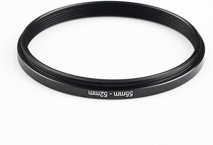 55mm to 52mm Step-Down Ring Filter Adapter,for All Brands UV ND CPL, Metal Ring Step-Down Rings Adapter Filter (55mm-52mm)
