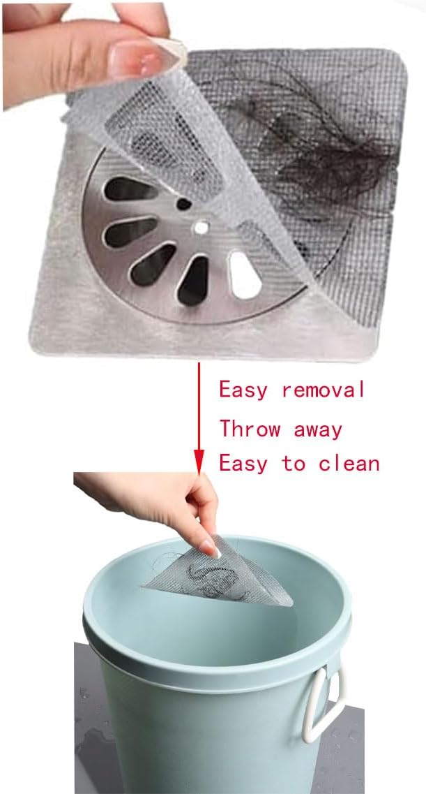 Disposable Floor Drain Sticker, Hair Drain Catcher, Shower Drain Square Mesh Stickers, Suit Sewer Filter Screen, Bathtub, Bathroom, Kitchen, Sink Floor Stickers, 30 PCS