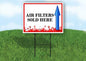 Air Filters Sold Here 4Th Of July American Flag Usa Patriotic Red Blue Stars Up Arrows Single Sided 18x24 in. Yard Road Sign w/Stand